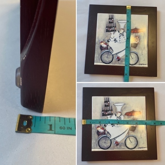 Jennifer Garant ‘Fat Chef’ Tile Trivet Wood Frame Decor - Picture 15 of 15